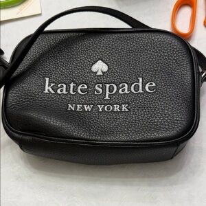 Kate Spade Black Textured Crossbody Bag credit card ID case included